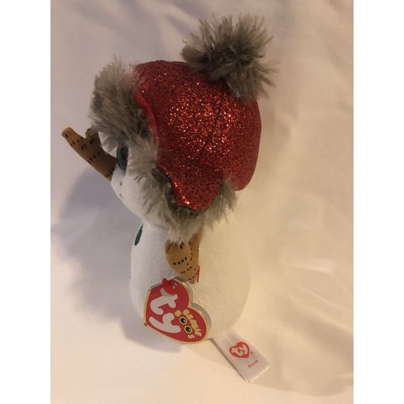 TY Beanie Boos 6" Buttons Snowman Plush Stuffed Animal Toy Heart Tags NEW - Picture 3 of 8